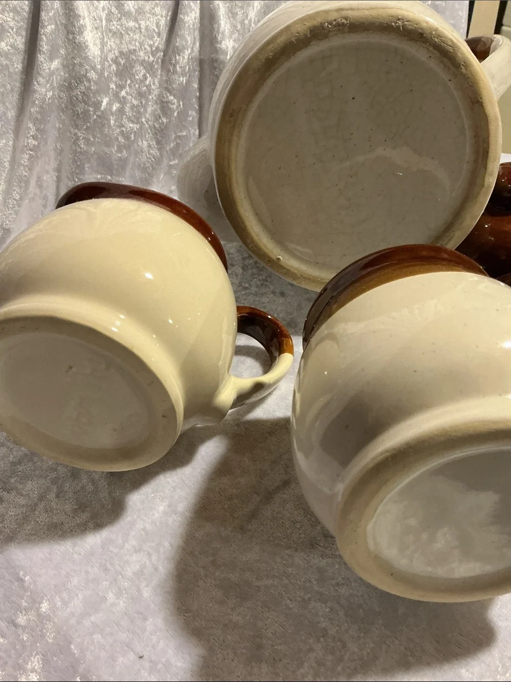 Brown and Cream Ceramic Coffee Set – Pitcher, Sugar Jar, Creamer